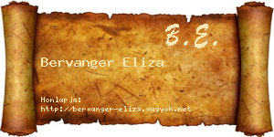 Bervanger Eliza névjegykártya